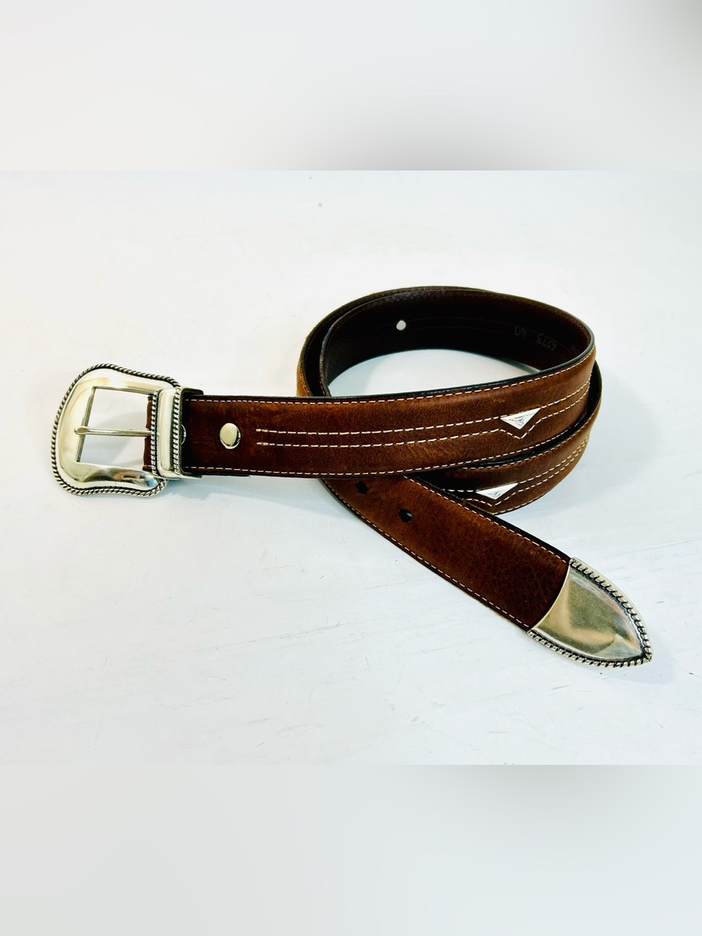 Vintage Bison VB-6273 Men’s Blackjack Leather Belt Saddle Brown size 40